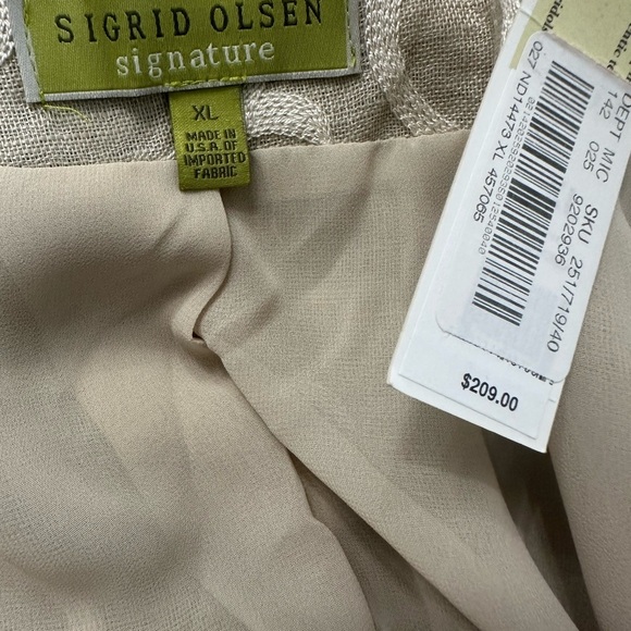 Sigrid Olsen Signature 100% Linen Open Duster Cardigan Beige Swirl XL NWT READ - Picture 2 of 9
